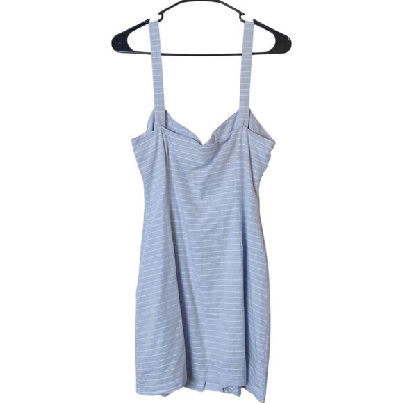 L'Academie Revolve Hawes Blue Cotton Chambray Button Front Mini Dress Medium - Picture 5 of 16